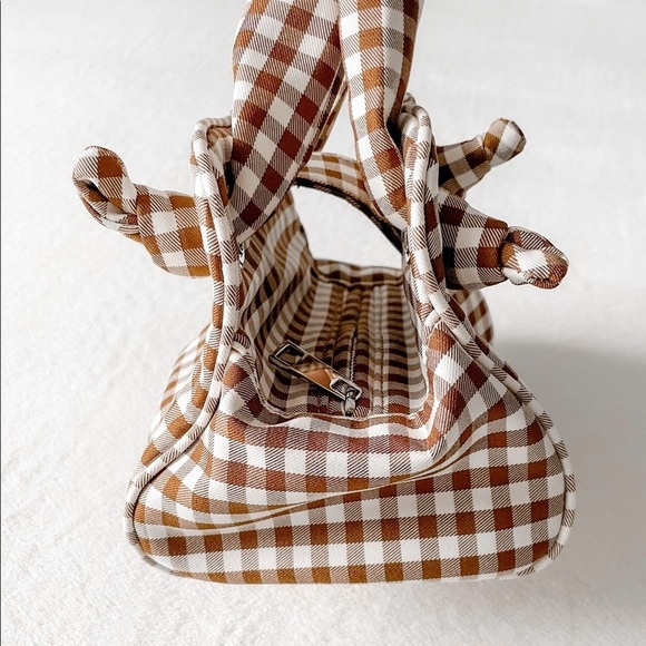 Topshop Brown and White Checkered Mini Bag - Picture 4 of 13